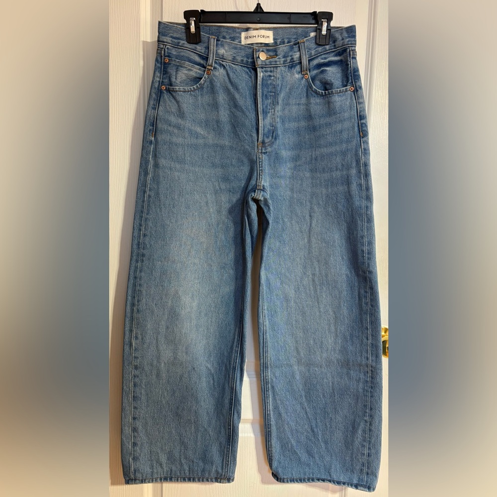 Aritzia Denim Forum 90s Low Rise Barrel Button Fly Cotton Blue Jeans Size 28 - Picture 8 of 16